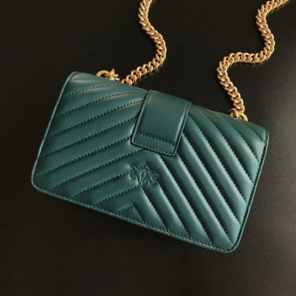 PINKO Love Classic Icon V Leather Shoulder Bag - Picture 4 of 9